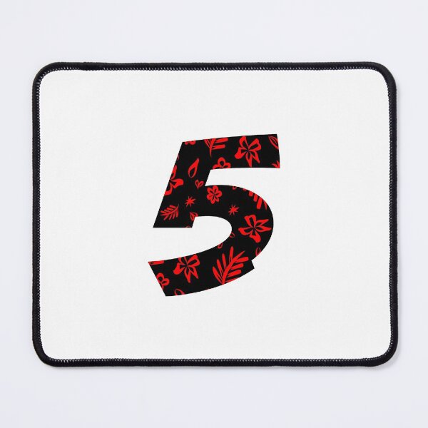Item preview, Digit 5 (five) with floral pattern designed and sold by ns-dot-design.