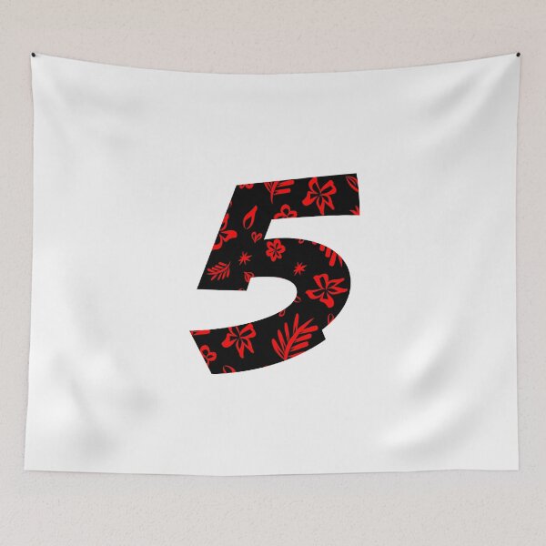 Item preview, Digit 5 (five) with floral pattern designed and sold by ns-dot-design.