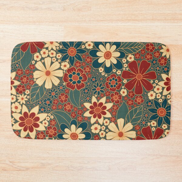 Item preview, Dark Fall/Winter Floral in Red, Teal, & Blue designed and sold by somecallmebeth.