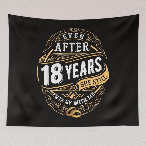Item preview, Funny Wedding Anniversary Gift 18 years Wedding Marriage Gift Essential T-Shirt designed and sold by Dee Lim.