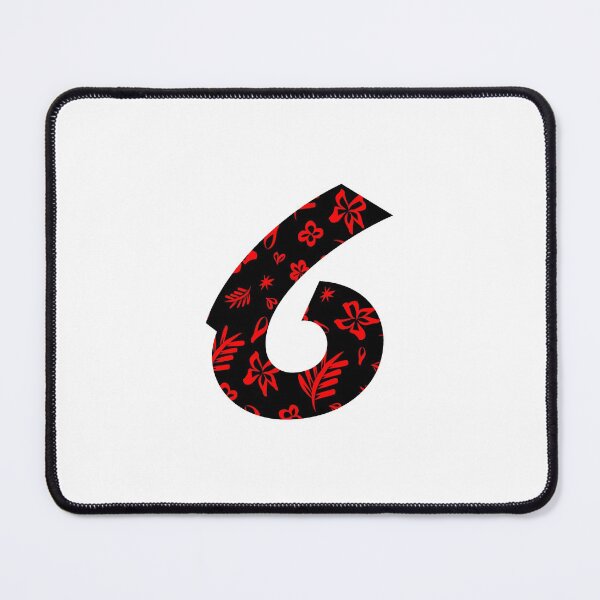 Item preview, Digit 6 (Six) with floral pattern designed and sold by ns-dot-design.