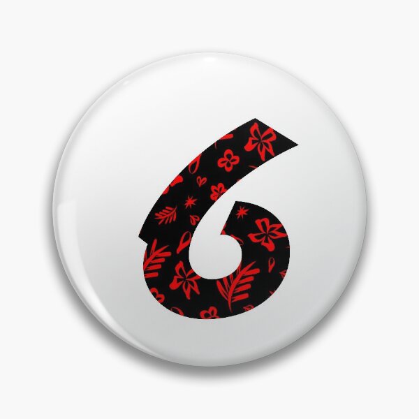 Item preview, Digit 6 (Six) with floral pattern designed and sold by ns-dot-design.