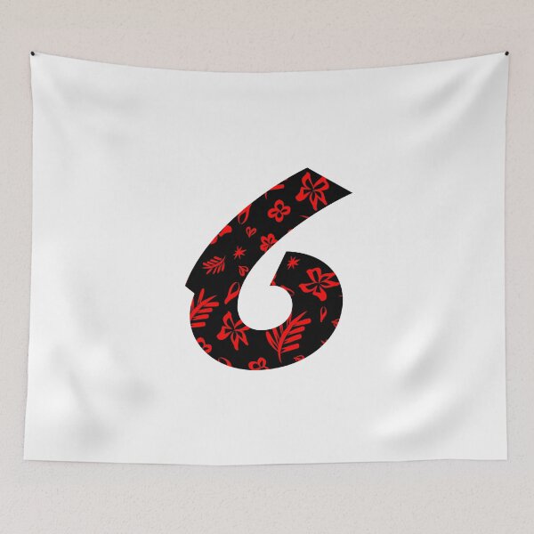 Item preview, Digit 6 (Six) with floral pattern designed and sold by ns-dot-design.