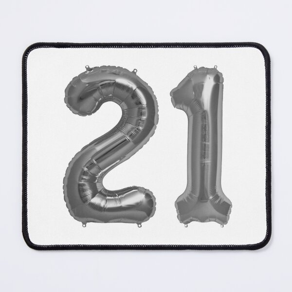 Item preview, Silver Grey 21st Birthday Metallic Helium Balloons Numbers designed and sold by Birthdates.