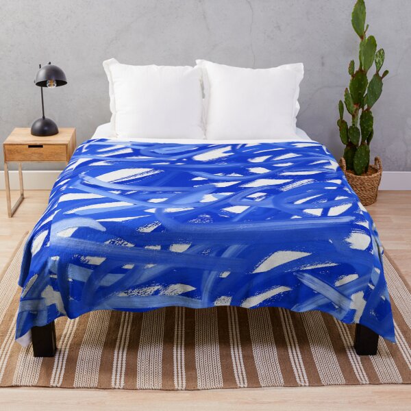 Item preview, Blue Brush Stroke Swirl Abstract Art Oil Painting designed and sold by hopecope.