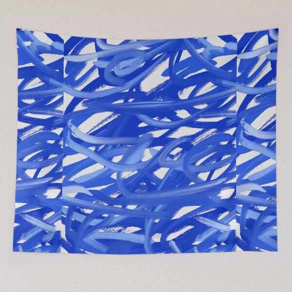 Item preview, Blue Brush Stroke Swirl Abstract Art Oil Painting  designed and sold by hopecope.