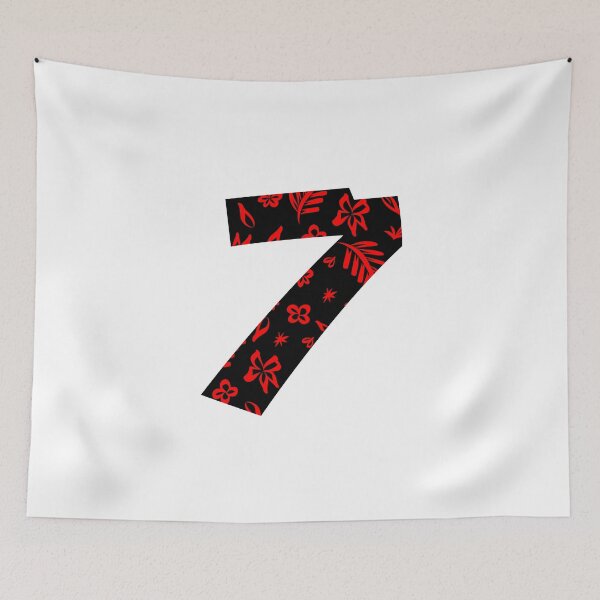 Item preview, Digit 7 (Seven) with floral pattern designed and sold by ns-dot-design.