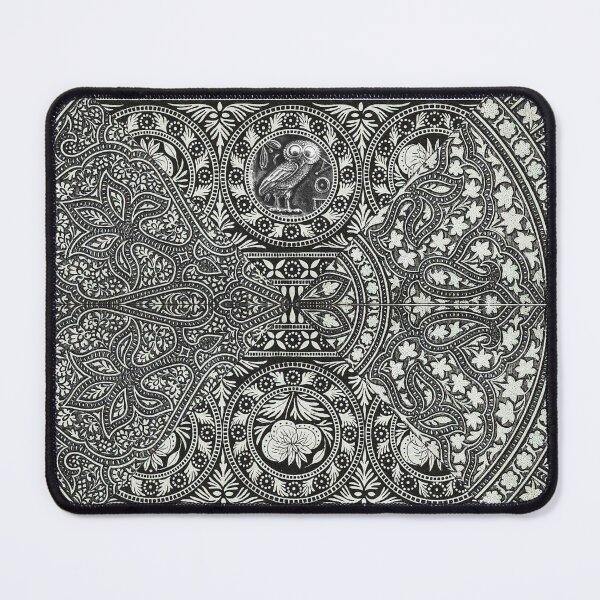 Item preview, OWL,BLACK WHITE FLOWERS, ORIENTAL PAISLEY FLORAL DECOR designed and sold by BulganLumini.