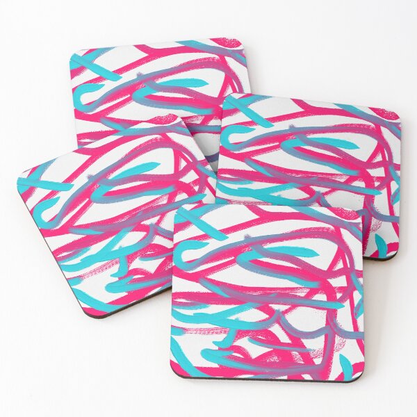 Item preview, Pink Turquoise Colorful Bright Brush Stroke Art Abstract Oil Painting  designed and sold by hopecope.