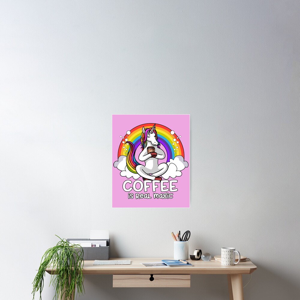 Unicorn Coffee Addict Poster