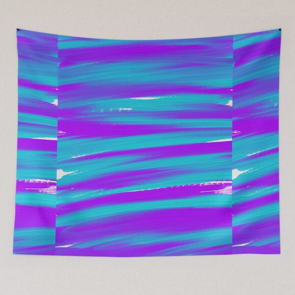 Item preview, Mermaid Ocean Waves Turquoise Purple Oil Painting Abstract Art Brush Strokes  designed and sold by hopecope.