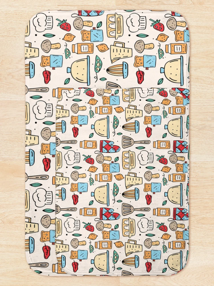 Thumbnail 5 of 6, Bath Mat, Kitchen Pattern designed and sold by spaceopy.