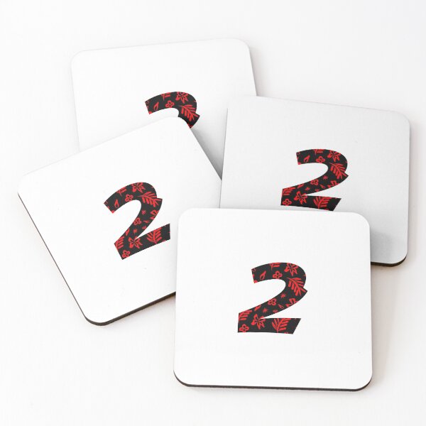 Item preview, Digit 2 (two) with floral pattern designed and sold by ns-dot-design.
