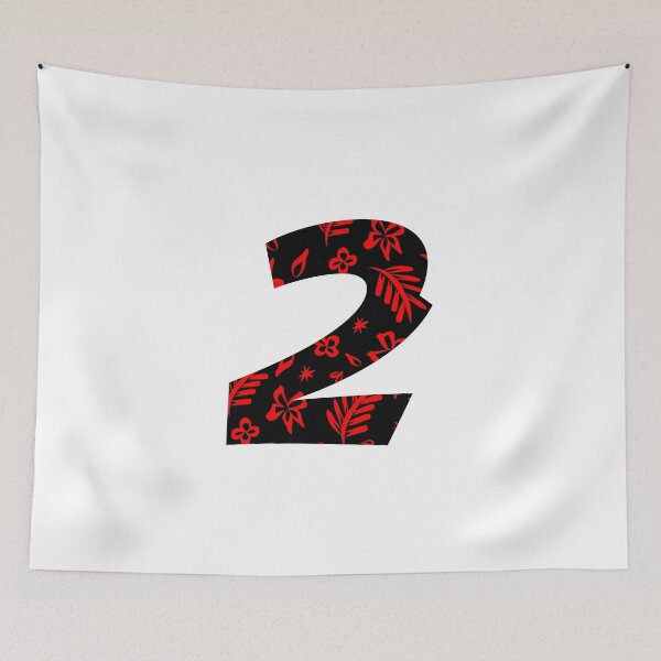 Item preview, Digit 2 (two) with floral pattern designed and sold by ns-dot-design.
