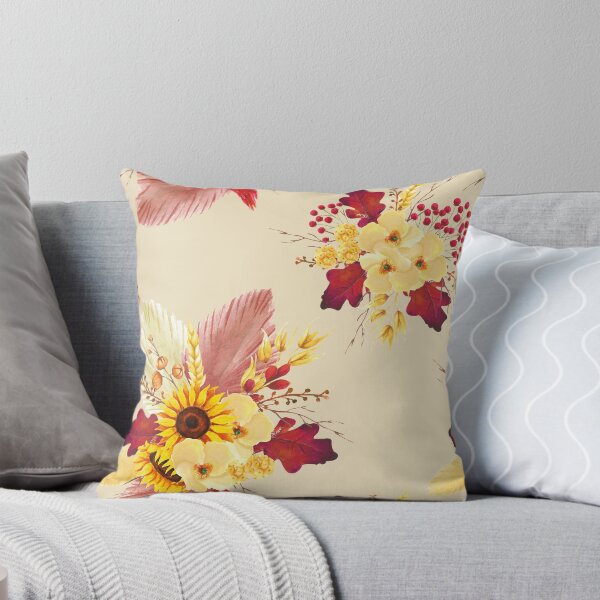 Item preview, Fall sunflowers and dried leaves pattern designed and sold by raghda-s-m.