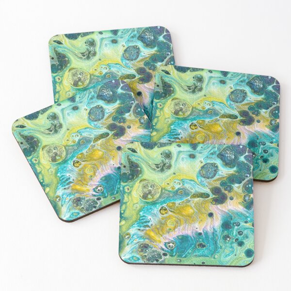 Item preview, Green Cells Abstract Fluid Artwork  designed and sold by Adelle Smith.