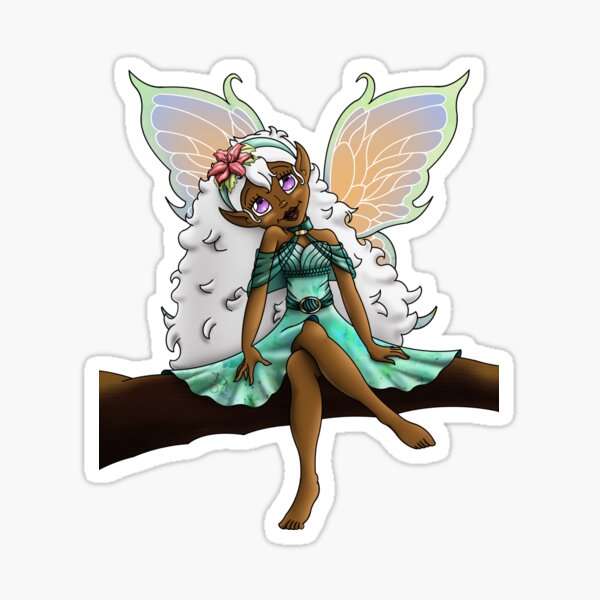 Beautiful Black Fairy - Fairy - Sticker