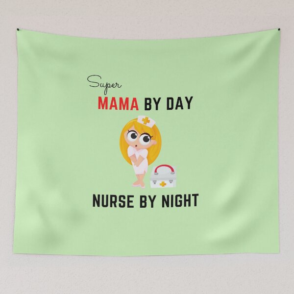 Item preview, Super Mama By Day Nurse By Night Essential T-shirt Gift For Nurses For Nursing Lovers For Working Mama designed and sold by Harmonystore.