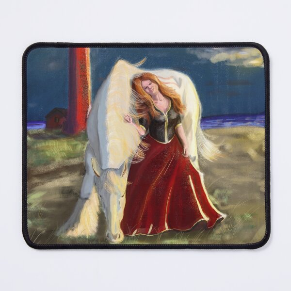 Item preview, Girl and White Horse on the Beach designed and sold by Anna Dreams_Art.