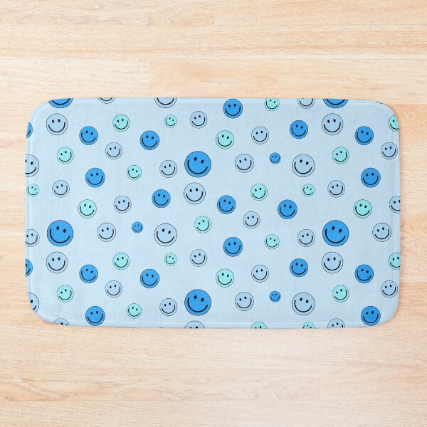 Item preview, Happy Smiley Emoji Faces Pattern Set Blue Color designed and sold by Barolina.