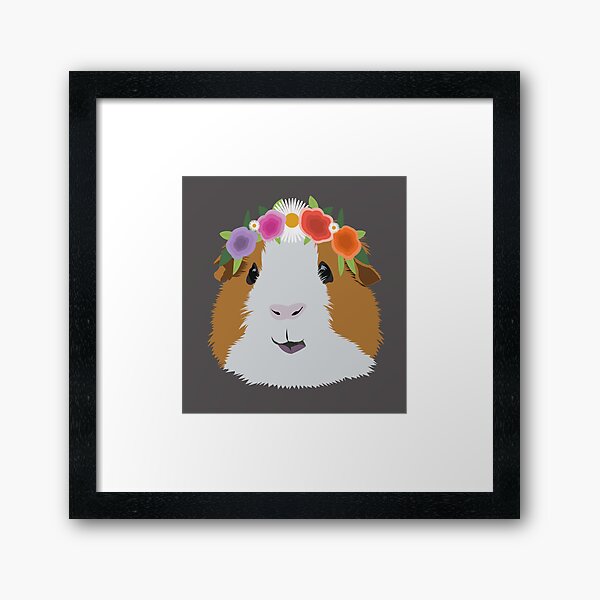 Vista previa del artículo con la obra «Corona de flores para conejillos de indias», diseñado y vendido por KCPetPortraits.