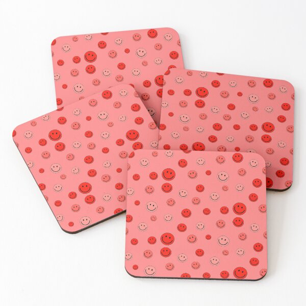 Item preview, Happy Smiley Emoji Faces Pattern Set Red Color designed and sold by Barolina.