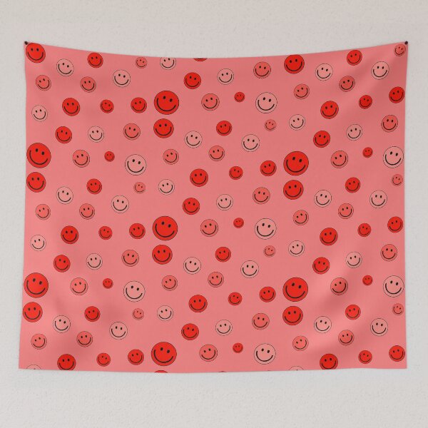 Item preview, Happy Smiley Emoji Faces Pattern Set Red Color designed and sold by Barolina.