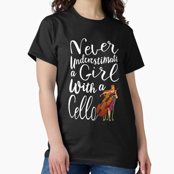 Artikel-Vorschau von Unterschätzen Sie niemals ein Mädchen mit einem Cello-coolen Geschenk für Mädchenentwurf, designt und verkauft von suvil.