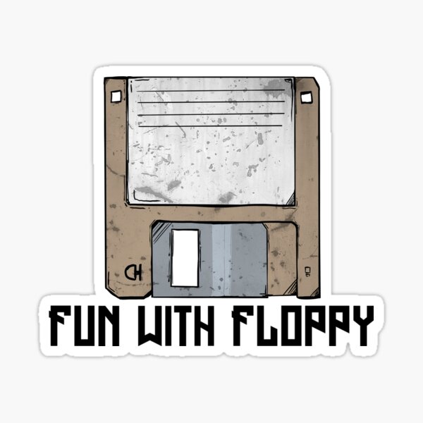 Floppy Disk Fun With Floppy Vintage 80s 90s Technology Old Gadgets Sticker For Sale By Emm J 7014