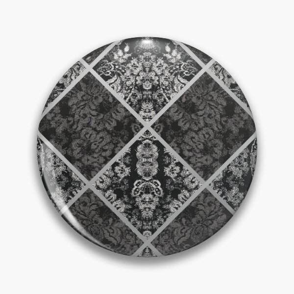 Item preview, Chic Black Silver Minimal Geometric Floral Lace Pattern  designed and sold by LaceySkies.