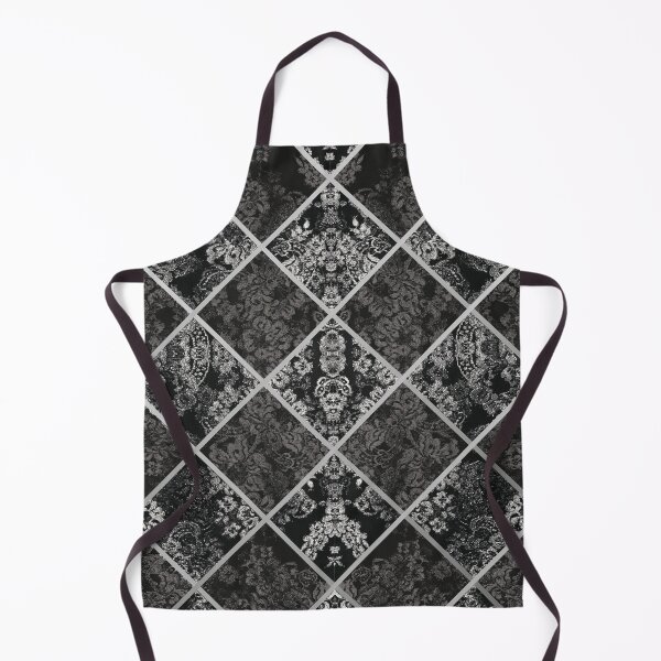 Item preview, Chic Black Silver Minimal Geometric Floral Lace Pattern  designed and sold by LaceySkies.