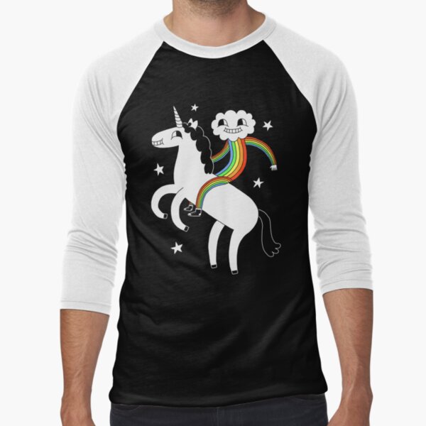 Unicorn & Rainbow Boy Baseball ¾ Sleeve T-Shirt