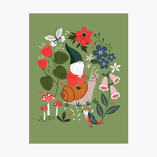 Item preview, Nain de jardin fantaisiste chevauchant un escargot designed and sold by sallymountain.