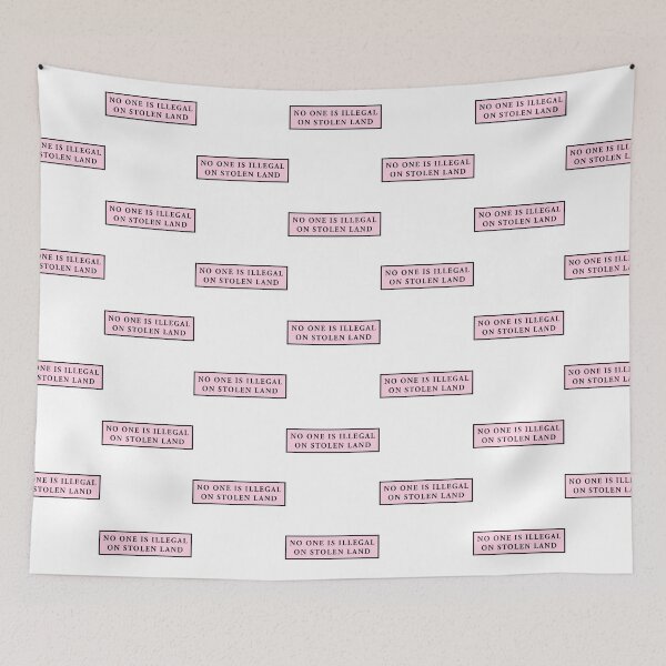Item preview, no one is illegal on stolen land pink laptop car designed and sold by ChrisCutsDesign.