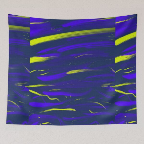 Item preview, Blue Yellow Ocean Waves Lakes Abstract Art Oil Painting Brush Strokes designed and sold by hopecope.