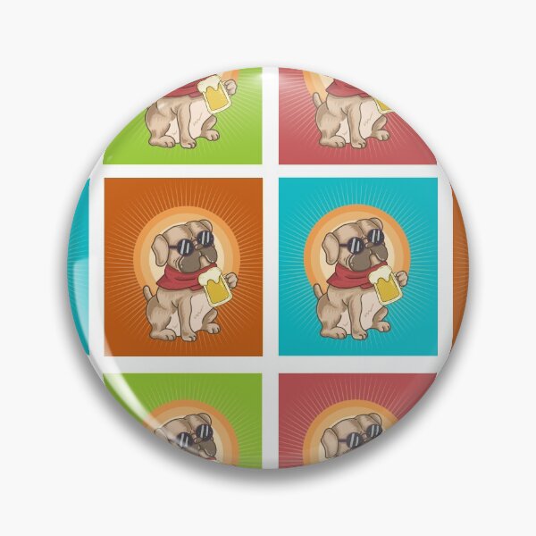 Item preview,  Funny colorful dog with a beer pattern designed and sold by urban-color.