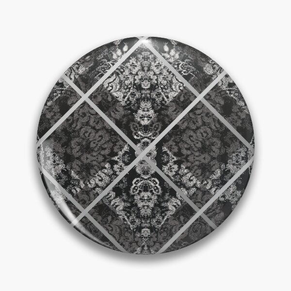 Artikelvorschau, Chic Black Silver Minimal Geometric Floral Lace Pattern entworfen und verkauft von LaceySkies.