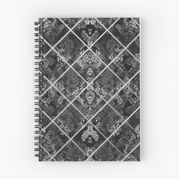 Artikelvorschau, Chic Black Silver Minimal Geometric Floral Lace Pattern entworfen und verkauft von LaceySkies.