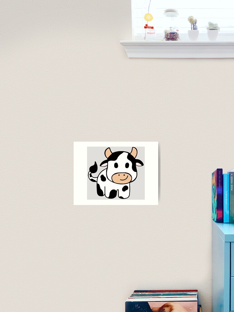 Cute cow, green cow, kawaii cow  Photographic Print for Sale by CastiloART