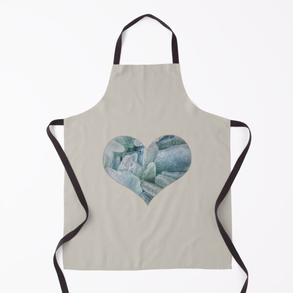 Item preview, Sea Glass Sea Foam Heart with Thin Greige Trim designed and sold by Beachy.