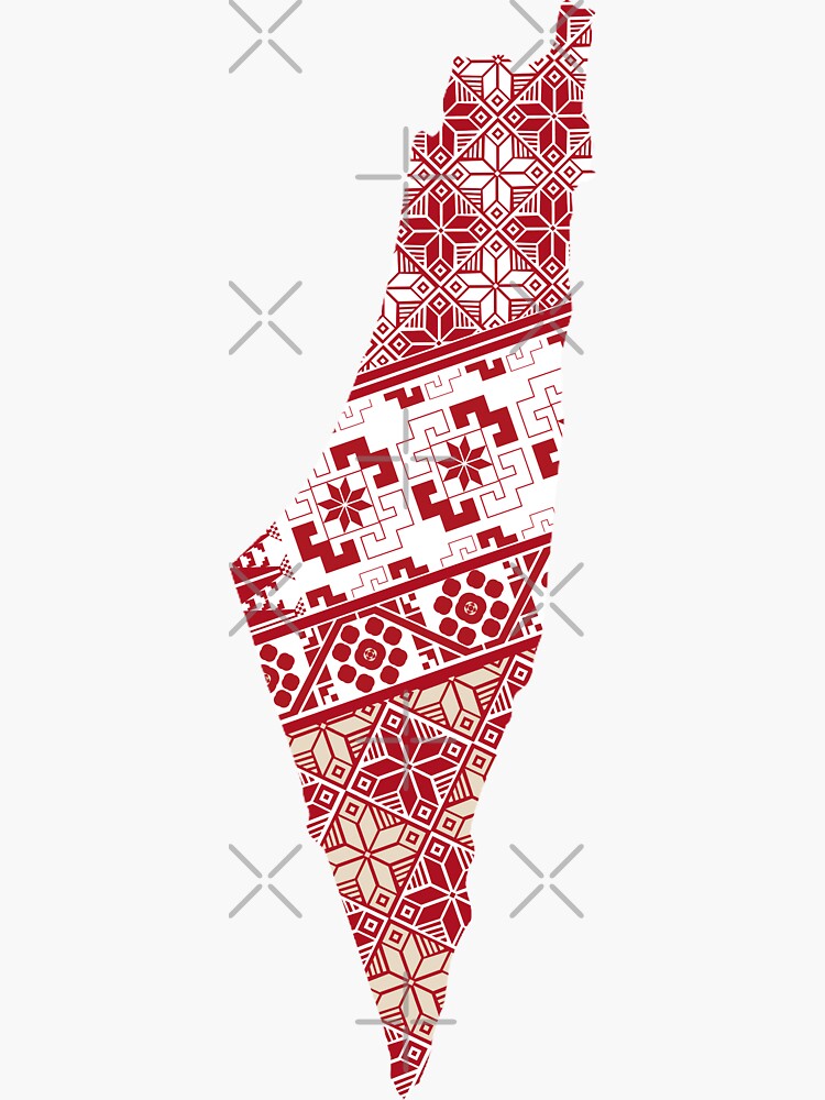 "Palestinian Embroidery | Palestine Map Pattern" Sticker For Sale By ...