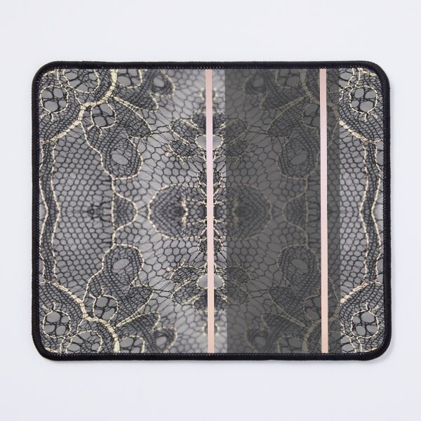 Item preview, Chic Blue Grey Rosegold Minimal Geometric Floral Lace Pattern designed and sold by LaceySkies.