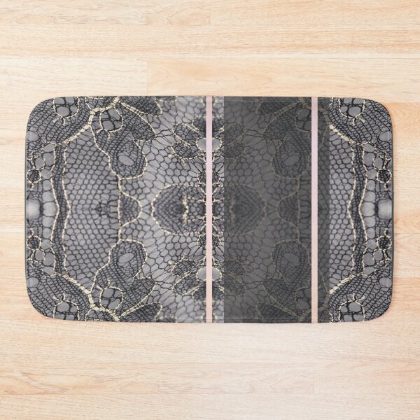 Item preview, Chic Blue Grey Rosegold Minimal Geometric Floral Lace Pattern  designed and sold by LaceySkies.