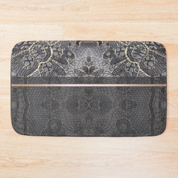 Item preview, Chic Blue Grey Rosegold Minimal Geometric Floral Lace Pattern  designed and sold by LaceySkies.