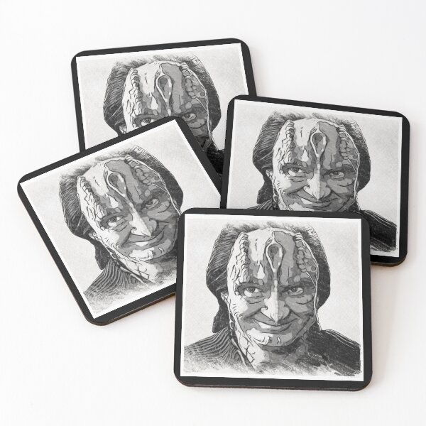 Item preview, Space Murder LIzard Spy Smirking Black and White Ink and Charcoal  designed and sold by orionlodubyal.