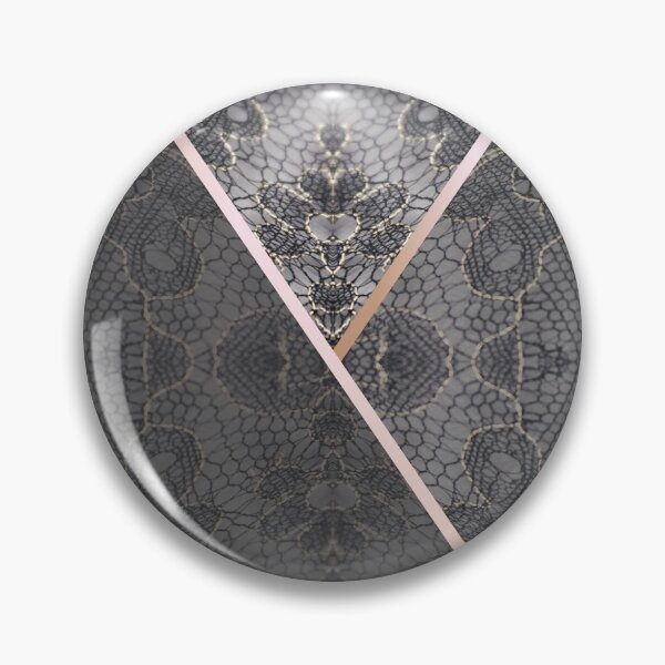 Item preview, Chic Blue Grey Rosegold Minimal Geometric Floral Lace Pattern  designed and sold by LaceySkies.