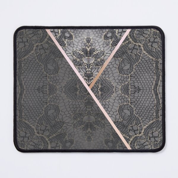 Artikelvorschau, Chic Blue Grey Rosegold Minimal Geometric Floral Lace Pattern  entworfen und verkauft von LaceySkies.