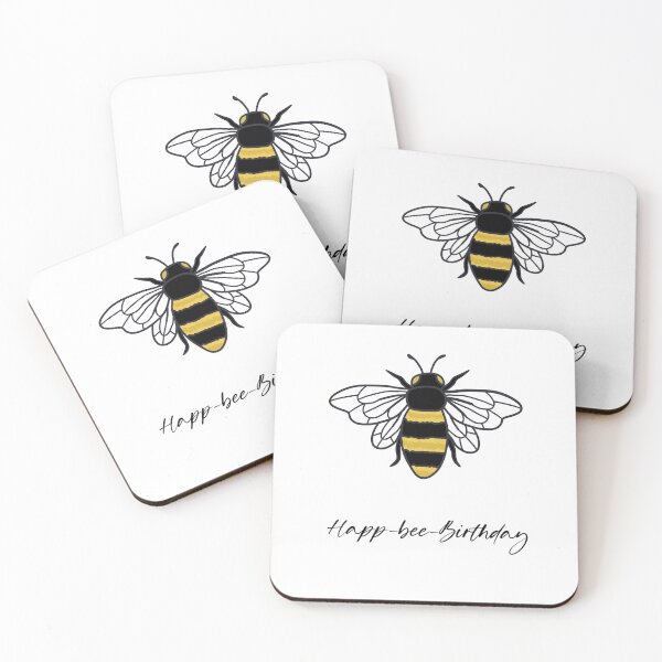 Item preview, cute happ bee birthday card designed and sold by moonbean-art.
