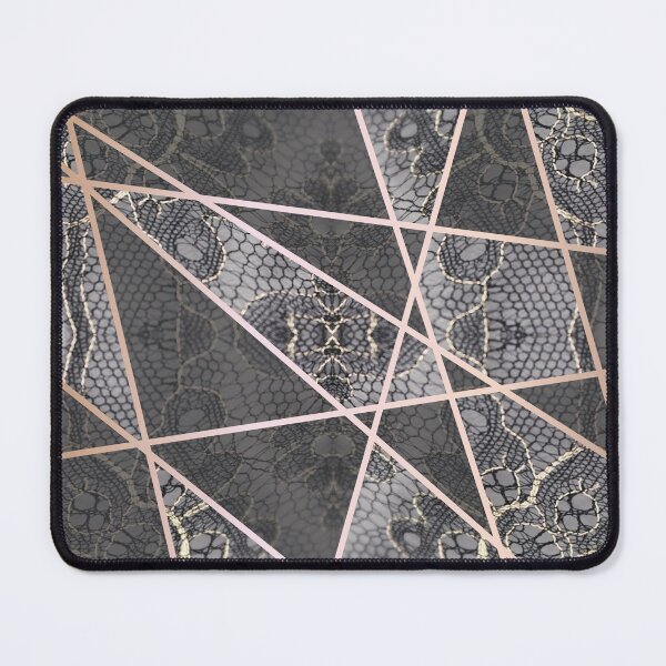 Item preview, Chic Blue Grey Rosegold Minimal Geometric Floral Lace Pattern designed and sold by LaceySkies.