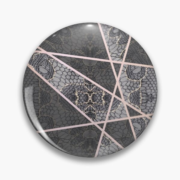 Item preview, Chic Blue Grey Rosegold Minimal Geometric Floral Lace Pattern  designed and sold by LaceySkies.